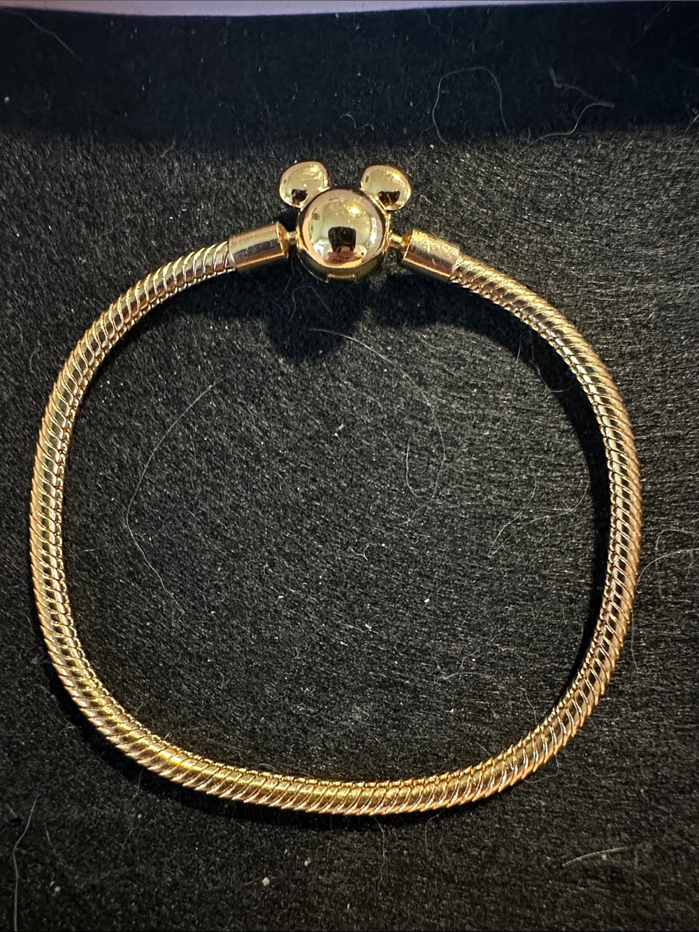 Pandora Gold Mickey Head Bracelet size 18 New!